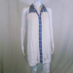 Charlotte Russe Sleeveless Blue and White Boho Dress Women's Size XS